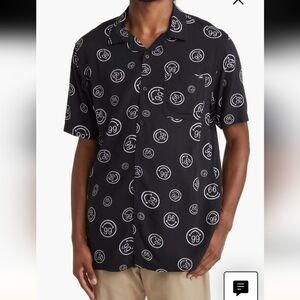 Vans Wilde Short Sleeve black Button-Up Shirt mens size Large
